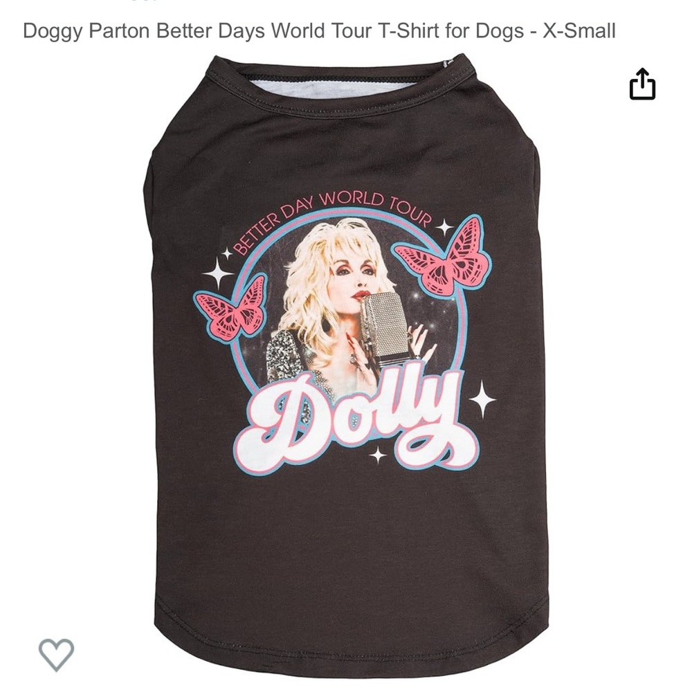 Dolly Parton Doggy Parton "Better Day World Tour" T-shirt for Dogs Size XS NWT - Picture 1 of 10